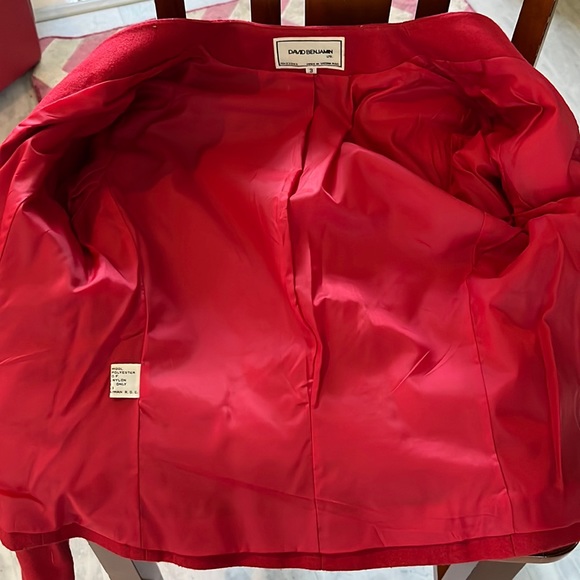 David Benjamin blazer  red cropped Jacket size 3 - Picture 8 of 10